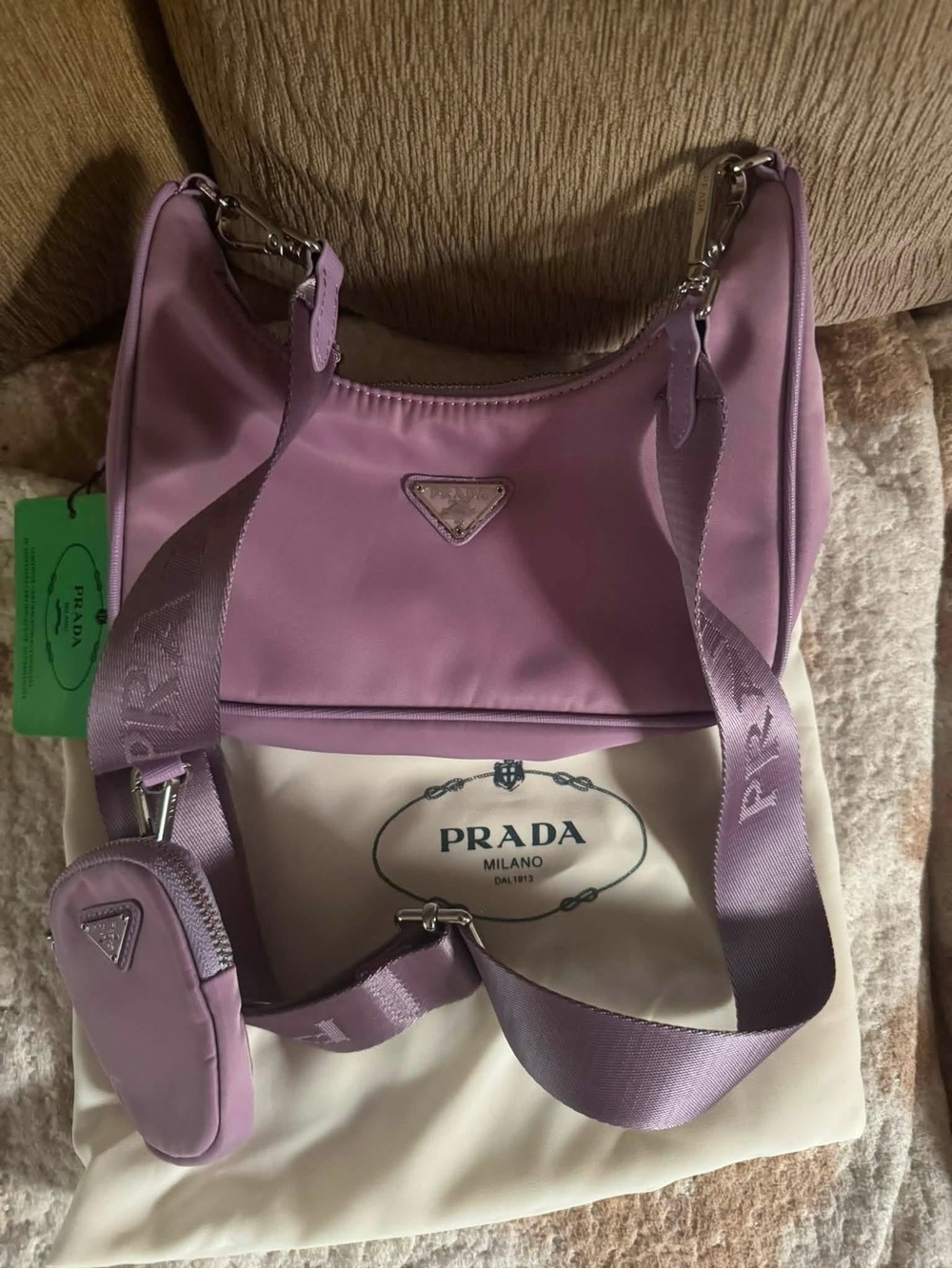 Fashion Purple Nylon Shoulder Bag NWT